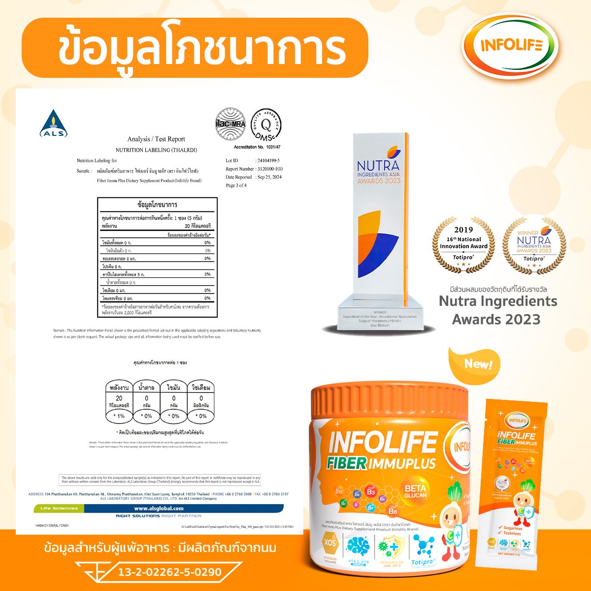 หยุดปัญหาลูกท้องผูกด้วย   Infolife Fiber Immu Plus 2