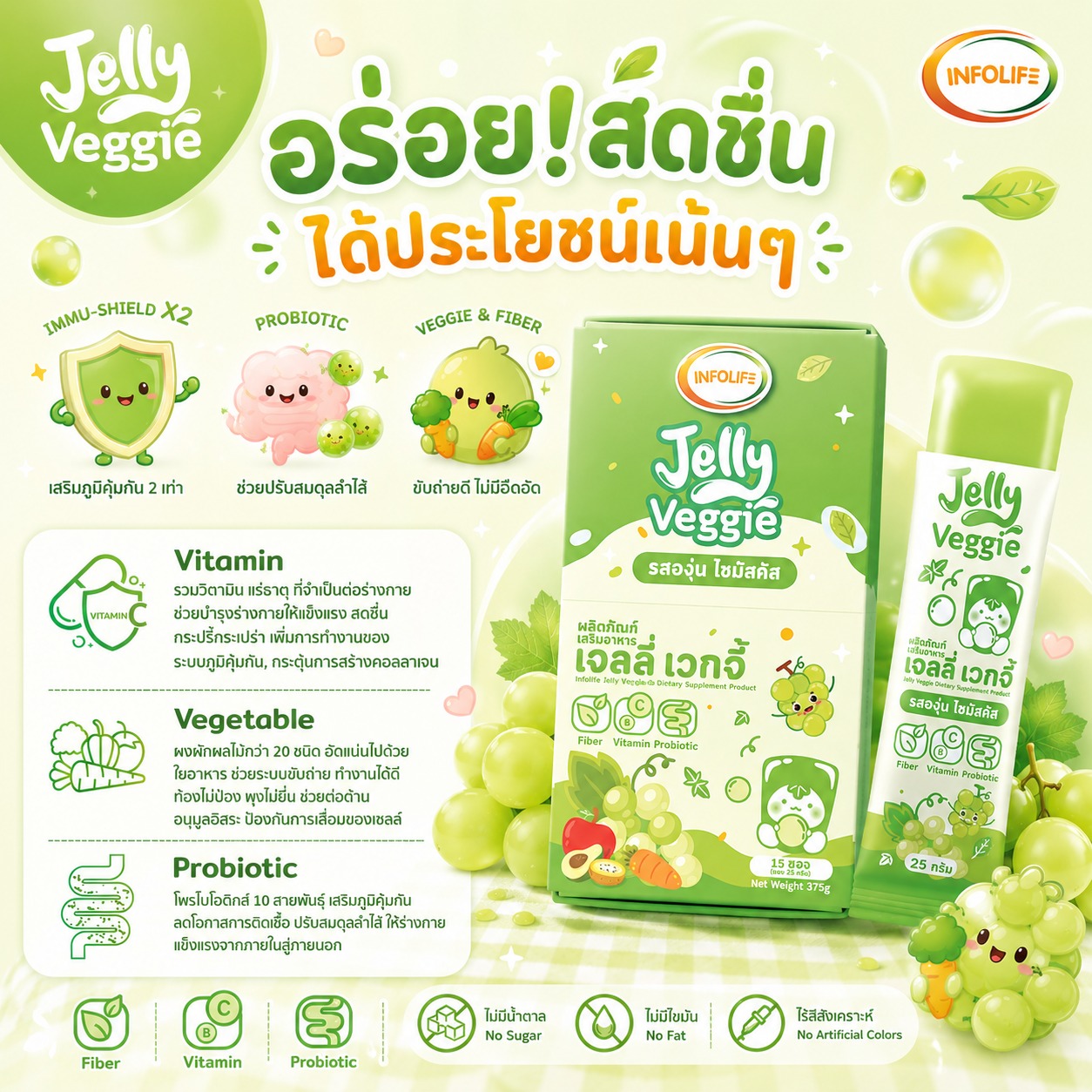 อินโฟว์ไลฟ เจลลี่เวกจี้ รสองุ่นไซมัสคัส